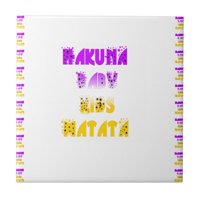 Love Lila und gelbe Hakuna Matata Baby Kinder G Fliese (Vorderseite)