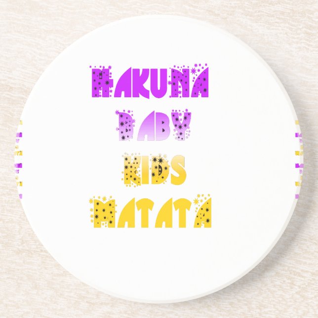 Love Lila und gelbe Hakuna Matata Baby Kinder G Getränkeuntersetzer (Vorne)