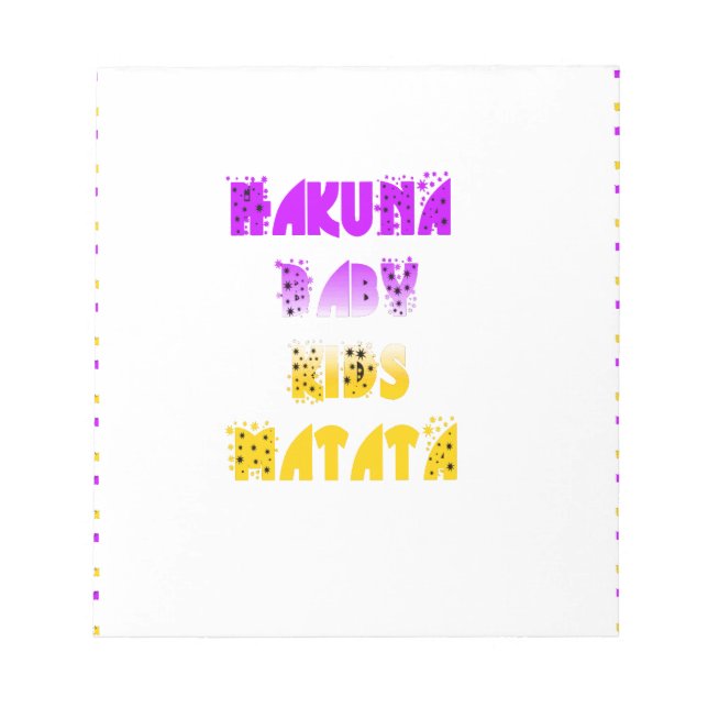 Love Lila und gelbe Hakuna Matata Baby Kinder G Notizblock (Vorderseite)