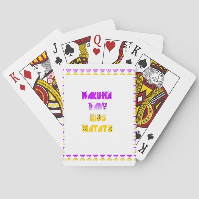 Love Lila und gelbe Hakuna Matata Baby Kinder G Spielkarten (Rückseite)