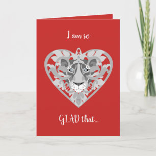 Love Lioness Locket (rouge) Carte Saint Valentin