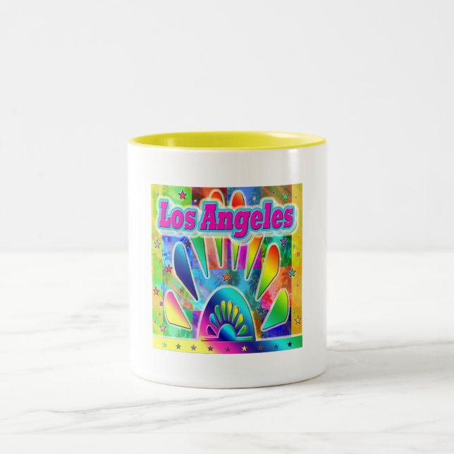 Love Los Angeles Sun & Palms Cup Zweifarbige Tasse (Mittel)