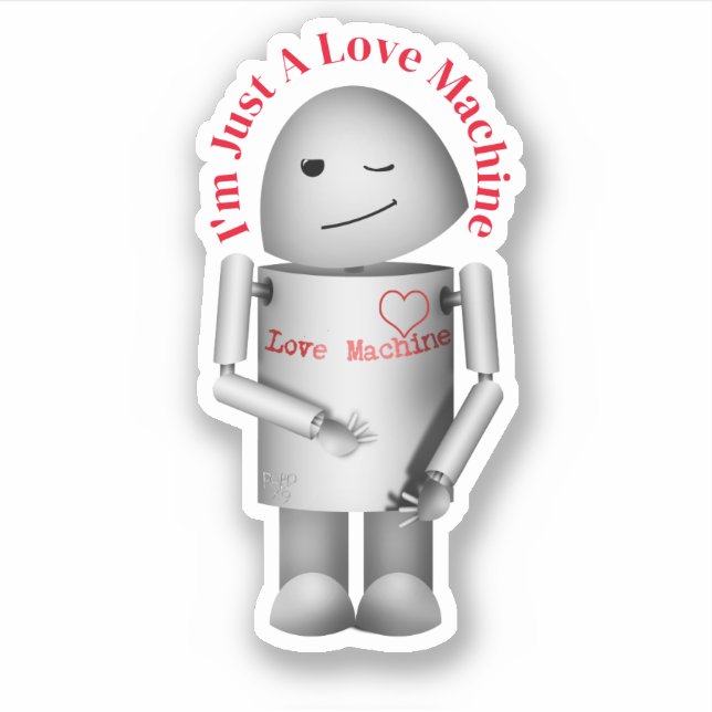 Love Machine Valentine Aufkleber (Vorderseite)