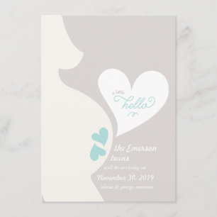 Love Maman's Tummy Twins Pregnancy Faire-part