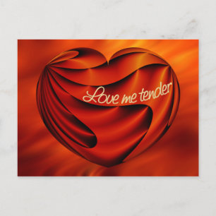 Love Me Tender Feuerrote Wellen Postkarte