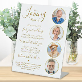 Love Memory Elegantes Gold Foto Hochzeitsfeier Sockelschild