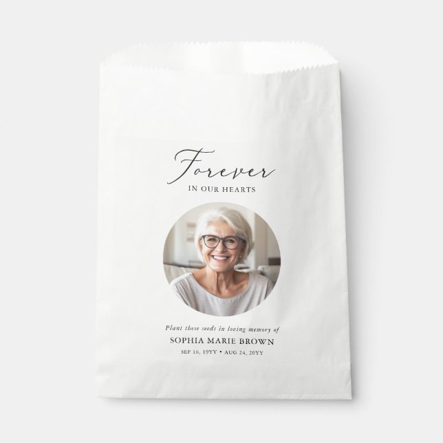 Love Memory Foto Funeral Memorial Seeds Packet Geschenktütchen (Vorderseite)