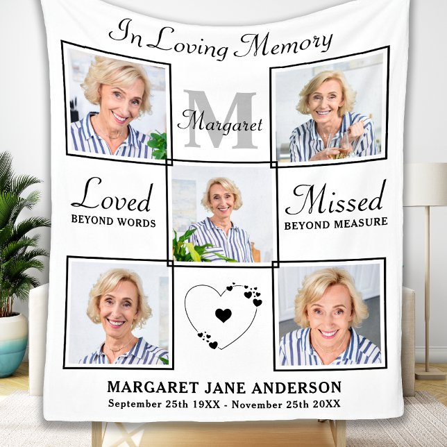 Love Memory Personalisiert 5 Picture Memorial Fleecedecke (Von Creator hochgeladen)