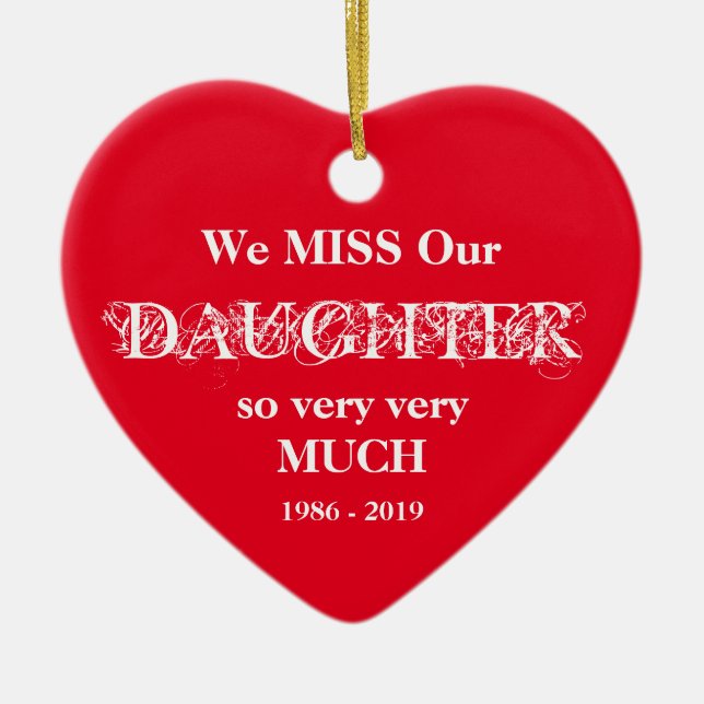 Love Memory Personalisiert DAUGHTER Weihnachten Keramik Ornament (Vorne)