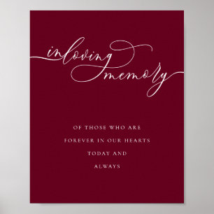 Love Memory Simple Burgundy vermisst Poster