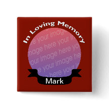 Love Memory Square Foto Button Red
