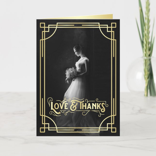 Love & Merci Art Déco Gold Black Photo Merci (Devant)