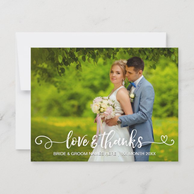 Love & Merci Typographie Mariage Roses roses rose  (Devant)