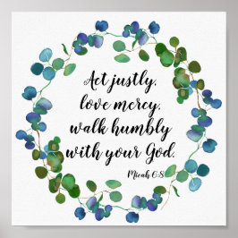 Love Mercy Scripture Custom Inspirational Quote Poster