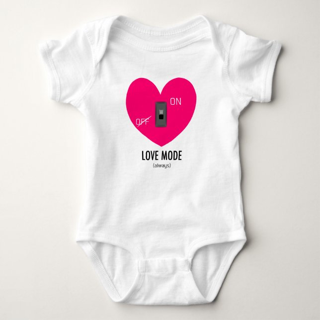 LOVE MODE (always) Baby Strampler (Vorderseite)