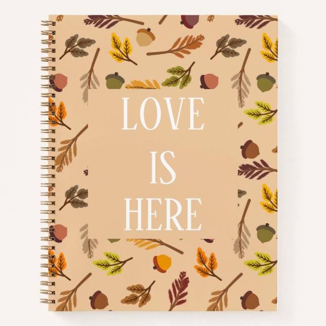 Love Modern chic stylish autumn beige orange  Notizbuch (Vorderseite)