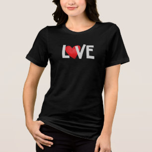 LOVE Modern Heart Grafik T-Shirt Tri-Blend Shirt