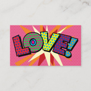 LOVE Moderne typografische Mädchen-Pink-Fun Visitenkarte