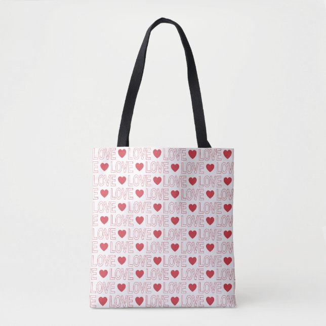 Love Motif Sac fourre-tout - Red Outline (Devant)
