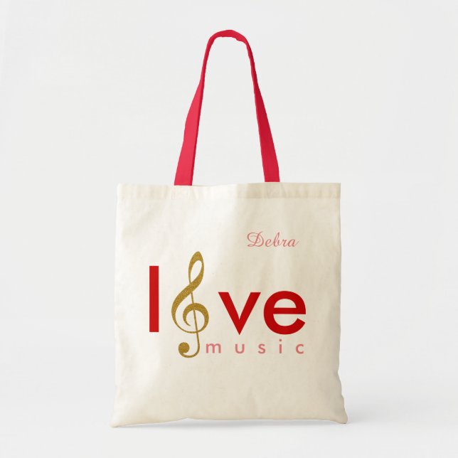love music . treble clef personalized tragetasche (Vorne)