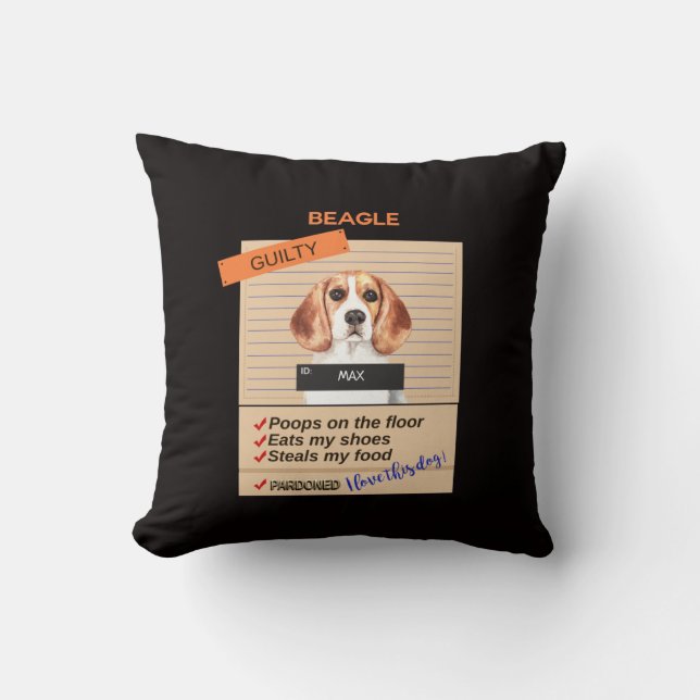 Love My Beagle Despite Bad Habits                  Kissen (Vorderseite)