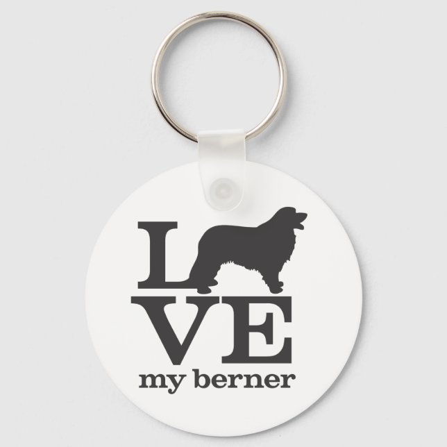 Love my Bernese Mountain Dog Schlüsselanhänger (Vorderseite)