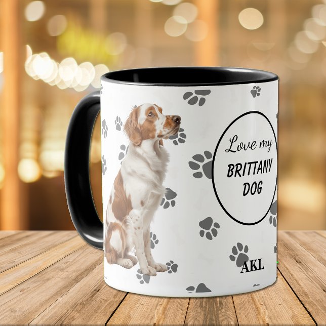 Love My Brittany Dog Pawprint Tasse (Von Creator hochgeladen)