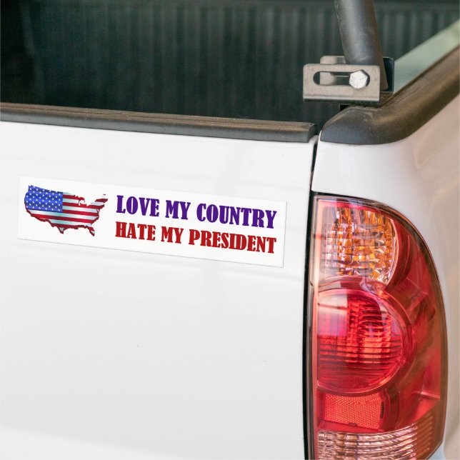 Love My Country Hate My President Autoaufkleber (Auf Lkw)