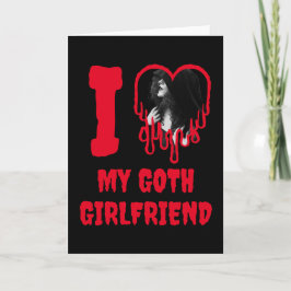 Love My Goth Girlfriend Red Heart Photo Valentines Karte