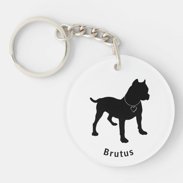 Love My Pittie Personnalisable Porte - clé Dbl (Devant)