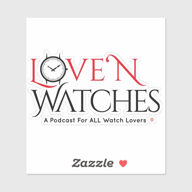 Love ‘N Watches VInyl 4" x 4" Vinyl Sticker (Feuille)