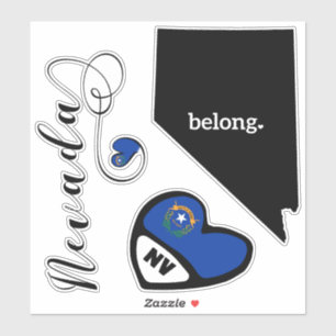 Love Nevada, 3 Designs, Die Cut Stickers