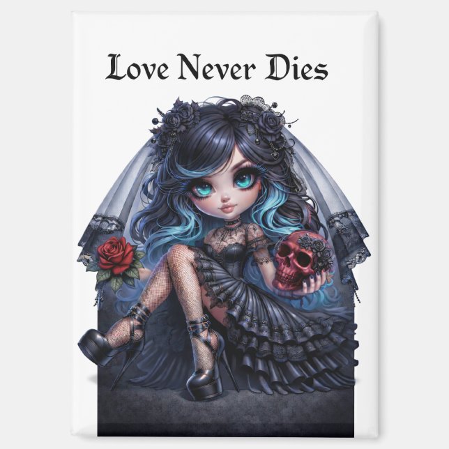 Love Never Dies Gothic Bride Magnet – Dark Romance (Vorderseite)