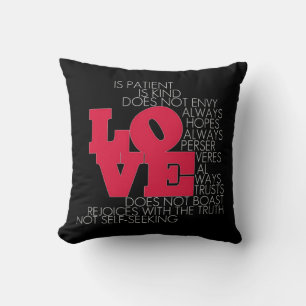 Love Never Fails 2 Coussin latéral (noir)