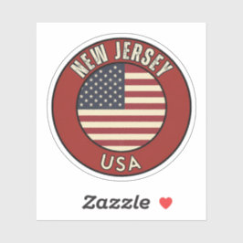  Love New Jersey - Cute NJ State Souvenir  Aufkleber