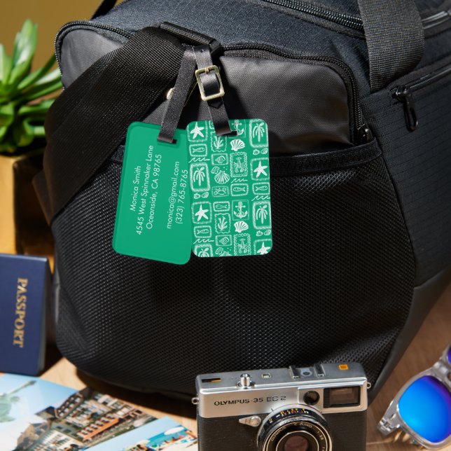 Love Notes from the Sea Seashell Ocean Beach  Gepäckanhänger (Vorderseite & Rückseite)