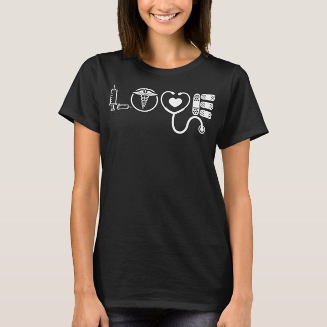 Love Nurse Cute Nurse ER Nurse RN Nurse CNA Nurse  T-Shirt (Vorderseite)