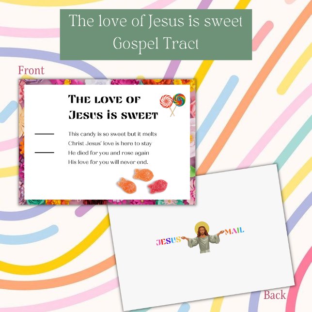 Love Of Jesus Is Sweet ENGLISH gospel tract (Great for halloween to hand out to the kids.)
