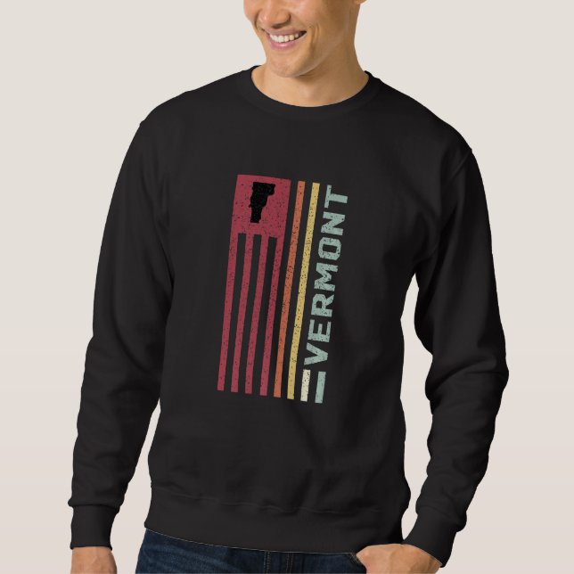 Love Of The State Retro Vacationing Welcome US Map Sweatshirt (Vorderseite)