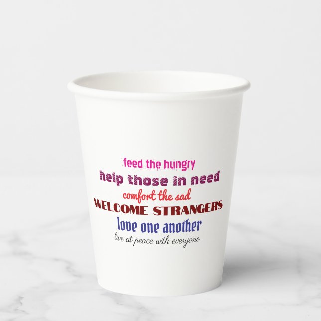 Love one another  coffee mug pappbecher (Vorderseite)