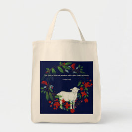 Love One Another | Lamb & Floral Tote Bag Tragetasche