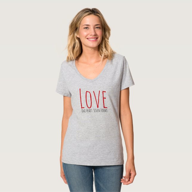 Love - One Heart. Seven Forms T-Shirt (Vorderseite Vollansicht)