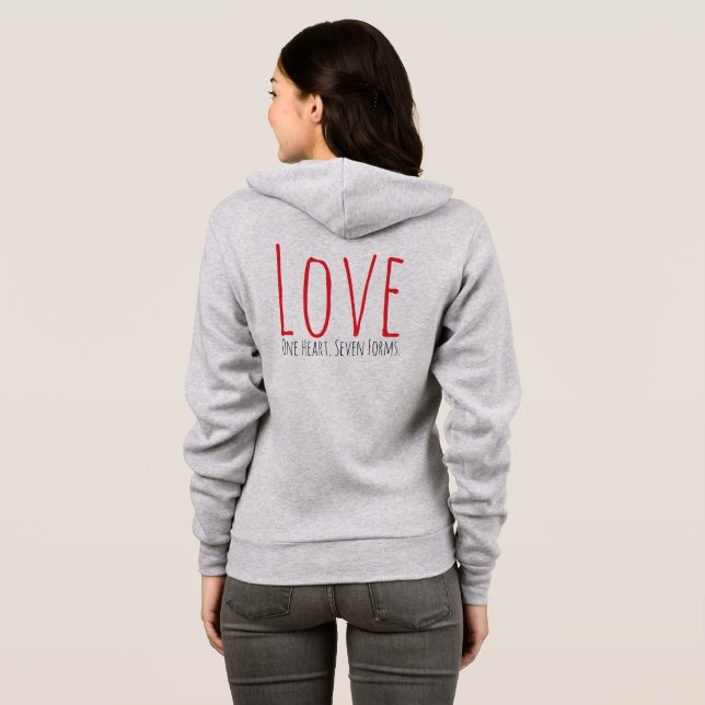 Love - One Heart. Seven Forms T-Shirt Hoodie (Schwarz voll)