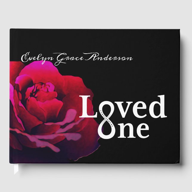 Love One Rose Memorial Service Gästebuch (Vorderseite)