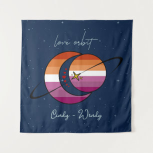 Love Orbit Universum Sonne & Mond Sonnenuntergang Wandteppich