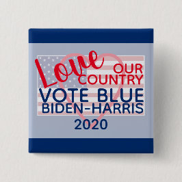 Love Our Country Vote Blue Biden-Harris 2020 Button