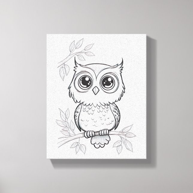 Love Owl Stretched Canvas Print Leinwanddruck (Vorderseite)