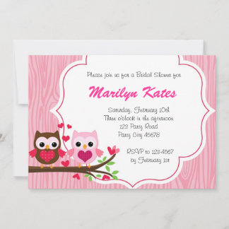 Love Owl sur la branche Invitation