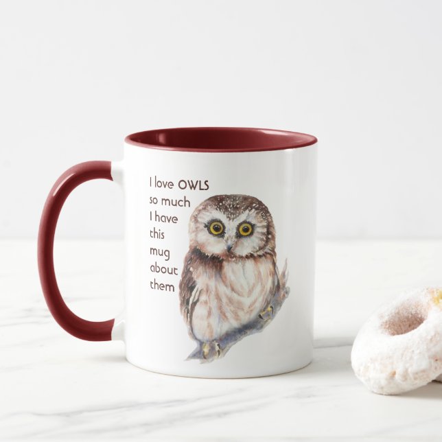 Love OWLS tellement que je me moque Citer Mug (Avec donut)