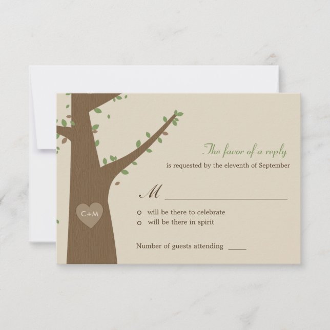 Love Owls Wedding RSVP / Carte de réponse (Devant)